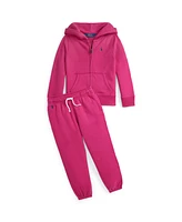 Polo Ralph Lauren Toddler And Little Girls Fleece Full Zip Hoodie