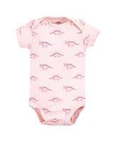 Touched by Nature Baby Girls Organic Cotton Bodysuits, Retro Dino