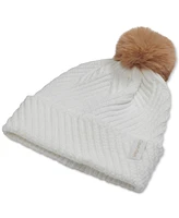 Calvin Klein Chunky Rib Knit Pom Beanie