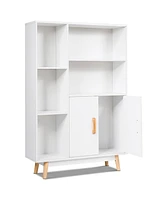 Sugift Free Standing Pantry Cabinet with 2 Door Cabinet and 5 Shelves