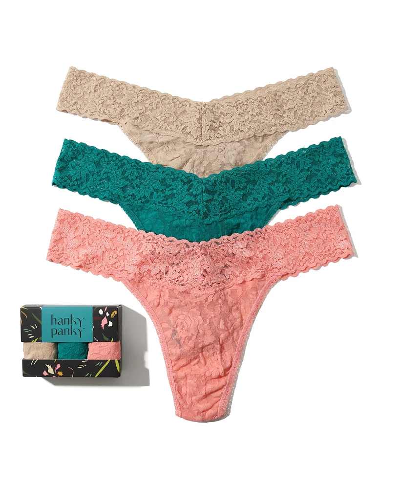 Hanky Panky Signature Lace Original Thong Brief 3 Pack