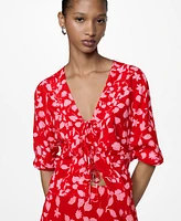 Mango Women's Bow Printed Blouse