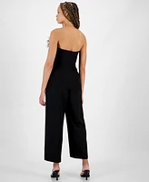 Sam Edelman Women's Strapless Feather-Trim Jumpsuit