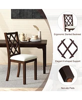 Givimo Dining Chair Set of 2 Wood Kitchen Chairs with Upholstered Seat Cushion and Rubber Wood Legs