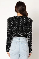 Petal and Pup Women's Monica All Over Pearl Crop Jacket