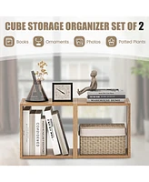 Sugift 2 Cubes Stackable Bookcase for Living Room and Study