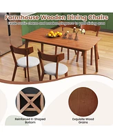 Skonyon Wooden Dining Chair Set of 2 with Rubber Wood Legs and Padded Seat Cushion