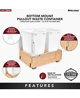 Rev-a-Shelf Double 35 Quart Maple Bottom Mount Pullout Waste Container,4WC-18DM2