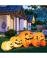 Givimo 7.5 Feet Halloween Inflatable 7 Pumpkins Patch with Led Lights