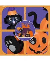 Givimo 5 Feet Inflatable Halloween Pumpkin with Witch's Black Cat