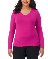 Cuddl Duds Plus Softwear Stretch V-Neck Top