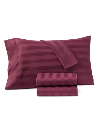 Lastact! Charter Club 1.5" Stripe 550 Thread Count 100% Cotton 4-Pc. Sheet Set, Full, Exclusively at Macy's