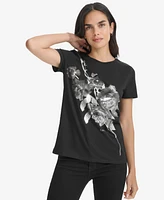 Calvin Klein Women's Foil-Graphic Crewneck T-Shirt