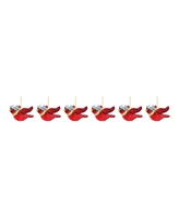 Slickblue Glass Cardinal Bird Ornament - Red (Set of 6)