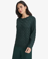 Calvin Klein Women's Metallic Cable-Knit Sweater