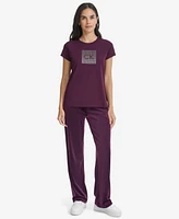 Calvin Klein Women's Metallic-Logo Crewneck T-Shirt