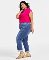 I.n.c. International Concepts Plus Slim Tech Rolled-Cuff Boyfriend Jeans, Created for Macy's