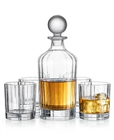 Godinger 5 Piece Whiskey Set with Decanter and 4 Double Old Fashioned Glasses