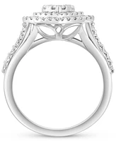 Effy Diamond Heart Halo Cluster Ring (1-1/20 ct. t.w.) in 14k White Gold