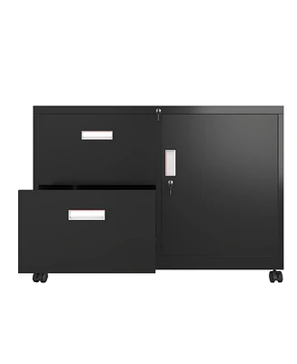 Streamdale Furniture Sturdy Lockable Rolling File Cabinet with Adjustable Shelf