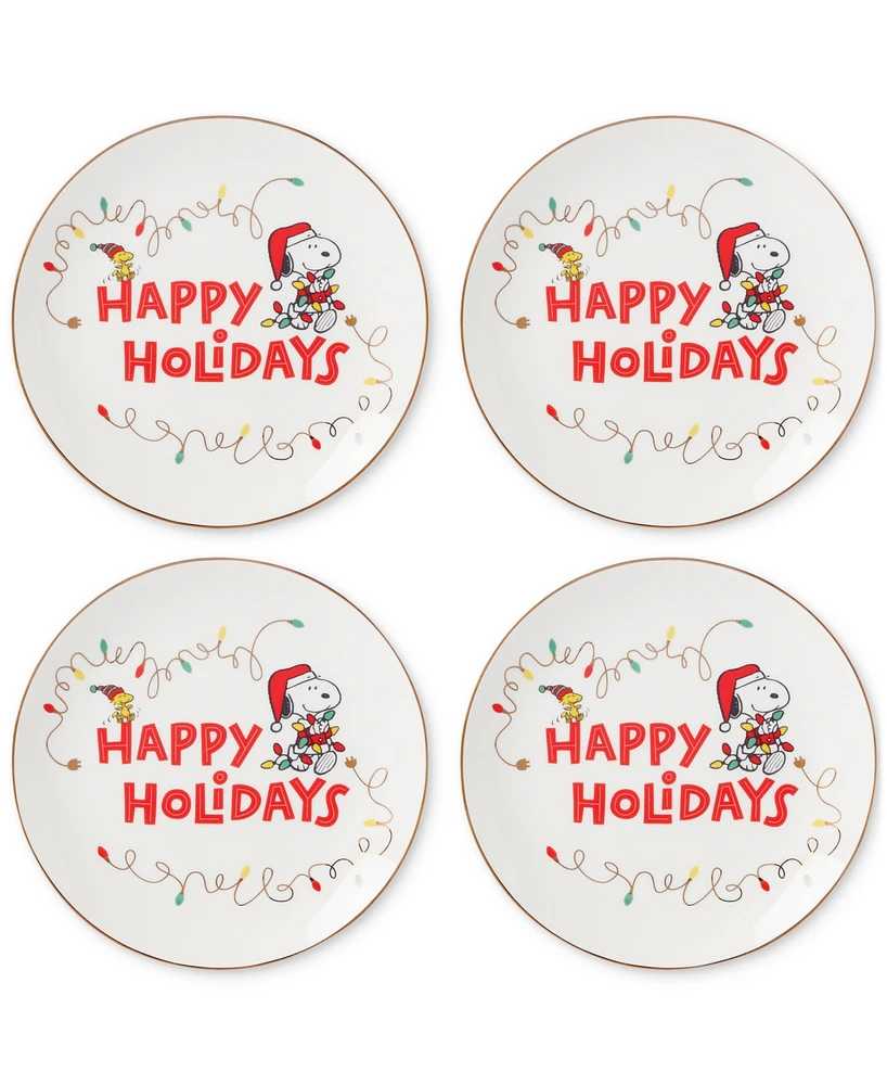 Lenox Snoopy & Woodstock Accent Plates, Set of 4