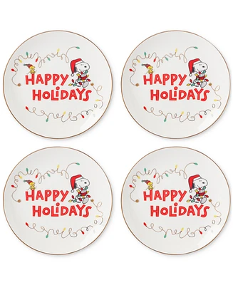 Lenox Snoopy & Woodstock Accent Plates, Set of 4