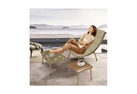 Simplie Fun Elegant Chaise Lounge with Table for Indoor/Outdoor Relaxation