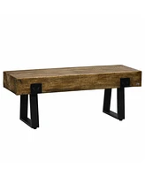 Simplie Fun Industrial Rustic Concrete Bench Versatile Style, Durable Comfort