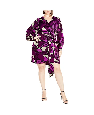 City Chic Women's Amalia Print Dress