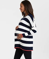 Seraphine Women's Bold Stripe Cotton Knit Maternity and Nursing Sweater