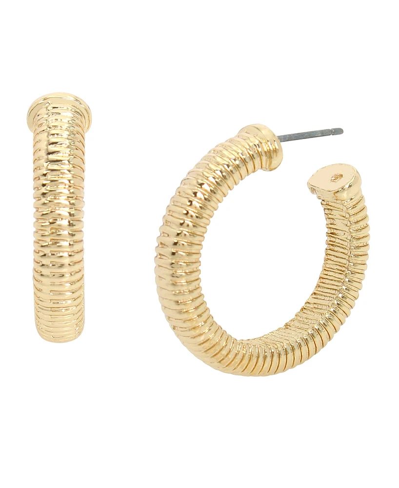 Steve Madden Gold Omega Hoop Earrings