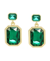 Steve Madden Faux Stone Gem Double Drop Earrings