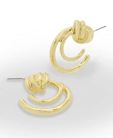 Steve Madden Gold Double Knot Hoop Earrings