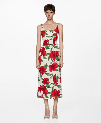 Mango Women's Embossed Flower Gown