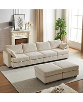 Modular Sectional Sofa with Storage and Convertible Sleeper