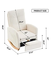 Streamdale Furniture Cozy Rocking Chair with Footrest and Storage