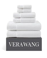 Vera Wang Tonal Floral Cotton Terry, 6 Piece Towel Set