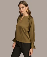 Donna Karan New York Women's Chain-Hardware Long-Sleeve Blouse