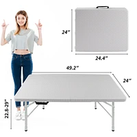 4FT Foldable Rattan Table, Portable & Durable