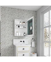 Streamdale Furniture 24" x 30" Bathroom Medicine Cabinet with Mirror, Recessed or Surface Mount