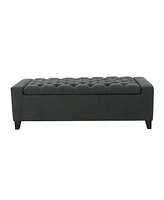 Streamdale Furniture Stylish Dark Grey Storage Ottoman with Tufted Top