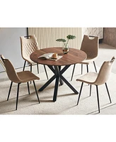 Simplie Fun Mid-Century Dining Set: Table, 4 Chairs, End Table