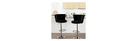 Streamdale Furniture Modern Velvet Swivel Bar Stools, Adjustable Height, Silver Legs