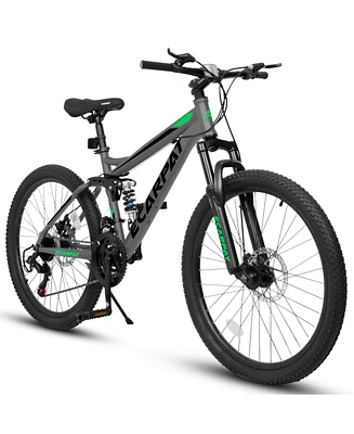 Streamdale Furniture 26" Mountain Bike: 21-Speed, Steel Frame, Disc Brakes, Front Fork, Shock Absorber