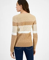 Tommy Hilfiger Women's Leila Colorblocked Cable-Knit Sweater