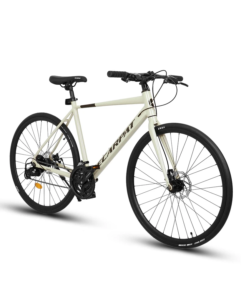 Streamdale Furniture Lightweight 700C Road Bike with 21 Speeds, Suspension Fork, Disc Brakes