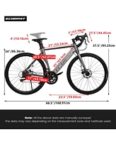 Streamdale Furniture Aluminum Road Bike with Suspension Fork and Disc Brakes