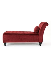 Streamdale Furniture Luxurious Garnet Velvet Upholstered Chaise Lounge