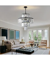 Streamdale Furniture Luxury Black Crystal Chandelier