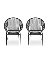 Simplie Fun Modern Outdoor Woven Rattan Chair Set Style and Comfort for Your Patio